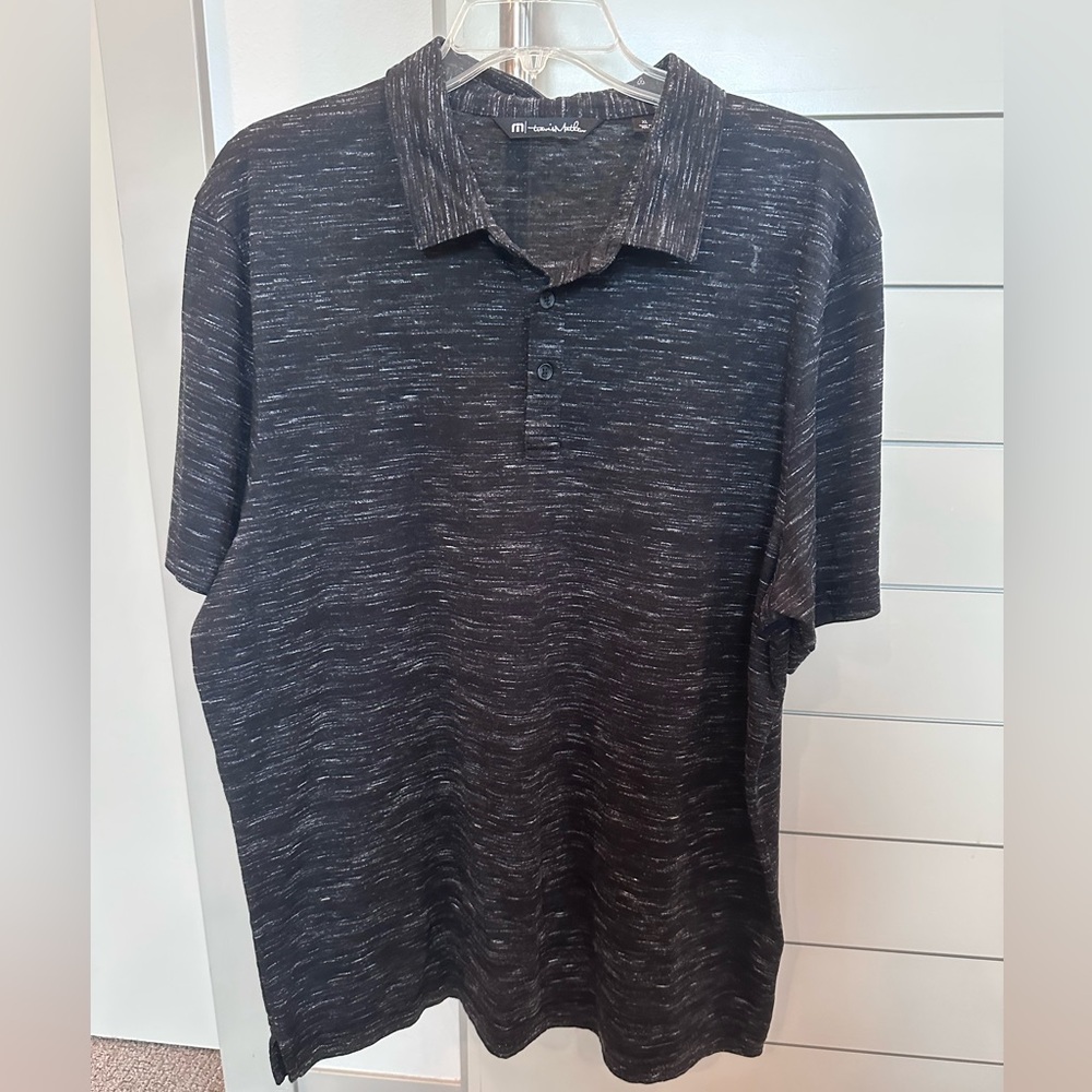 Travis Mathew Golf Polo Shirt Black White XL like new